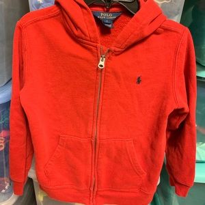 🔥HOT HOLIDAY DEAL🔥 Ralph Lauren Polo CLASSIC RED Fleece Hoodie Jacket SZ 7
